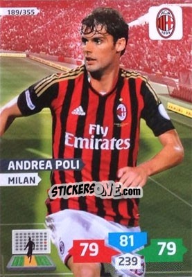 Sticker Andrea Poli - Calciatori 2013-2014. Adrenalyn XL n. 189 - Panini
