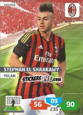 Sticker Stephan El Shaarawy - Calciatori 2013-2014. Adrenalyn XL n. 193 - Panini