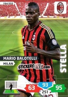 Sticker Mario Balotelli - Calciatori 2013-2014. Adrenalyn XL n. 194 - Panini