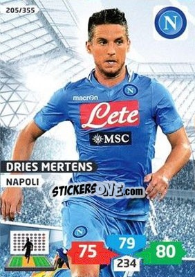 Sticker Dries Mertens - Calciatori 2013-2014. Adrenalyn XL n. 205 - Panini