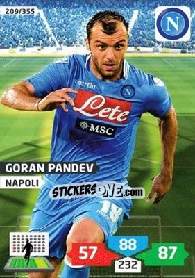 Sticker Goran Pandev - Calciatori 2013-2014. Adrenalyn XL n. 209 - Panini