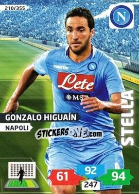 Sticker Gonzalo Higuain - Calciatori 2013-2014. Adrenalyn XL n. 210 - Panini