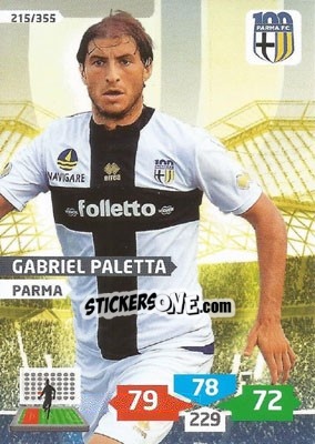 Sticker Gabriel Paletta - Calciatori 2013-2014. Adrenalyn XL n. 215 - Panini