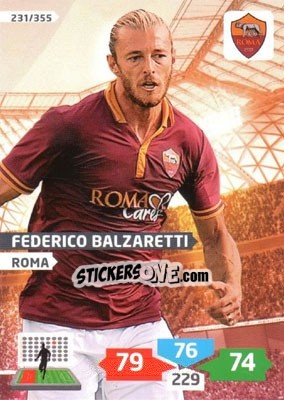 Sticker Federico Balzaretti - Calciatori 2013-2014. Adrenalyn XL n. 231 - Panini