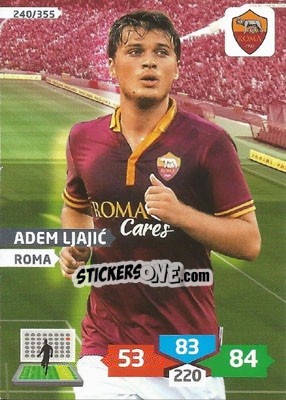 Sticker Adem Ljajic - Calciatori 2013-2014. Adrenalyn XL n. 240 - Panini