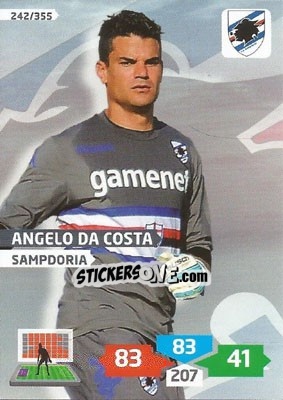 Sticker Angelo Da Costa - Calciatori 2013-2014. Adrenalyn XL n. 242 - Panini