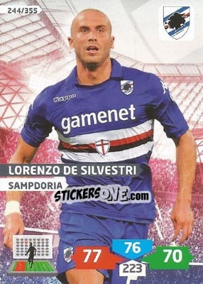 Sticker Lorenzo De Silvestri - Calciatori 2013-2014. Adrenalyn XL n. 244 - Panini