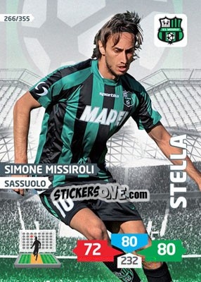 Sticker Simone Missiroli - Calciatori 2013-2014. Adrenalyn XL n. 266 - Panini