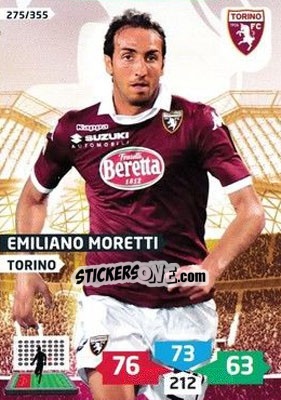 Sticker Emiliano Moretti - Calciatori 2013-2014. Adrenalyn XL n. 275 - Panini