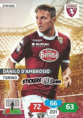 Sticker Danilo D'Ambrosio - Calciatori 2013-2014. Adrenalyn XL n. 276 - Panini
