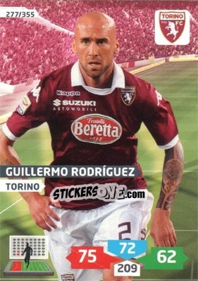 Sticker Guillermo Rodriguez - Calciatori 2013-2014. Adrenalyn XL n. 277 - Panini