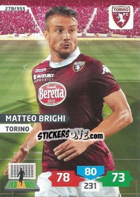 Sticker Matteo Brighi - Calciatori 2013-2014. Adrenalyn XL n. 278 - Panini