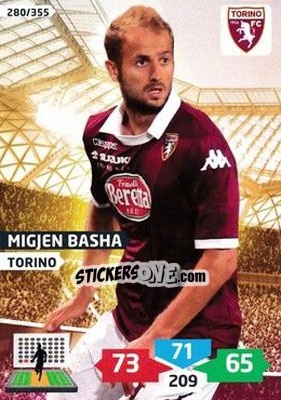 Sticker Migjen Basha - Calciatori 2013-2014. Adrenalyn XL n. 280 - Panini