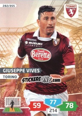 Sticker Giuseppe Vives - Calciatori 2013-2014. Adrenalyn XL n. 282 - Panini