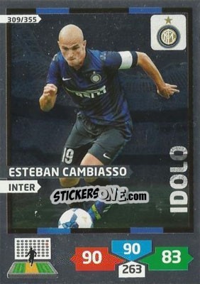 Sticker Esteban Cambiasso - Calciatori 2013-2014. Adrenalyn XL n. 309 - Panini