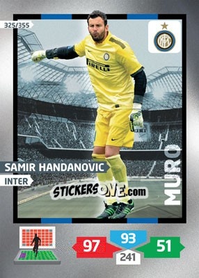 Sticker Samir Handanovic - Calciatori 2013-2014. Adrenalyn XL n. 325 - Panini