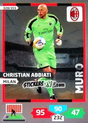 Sticker Christian Abbiati - Calciatori 2013-2014. Adrenalyn XL n. 328 - Panini