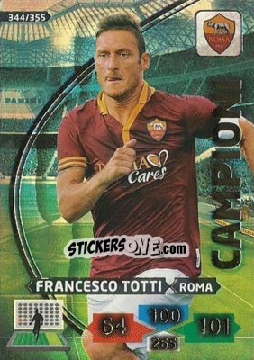 Sticker Francesco Totti - Calciatori 2013-2014. Adrenalyn XL n. 344 - Panini