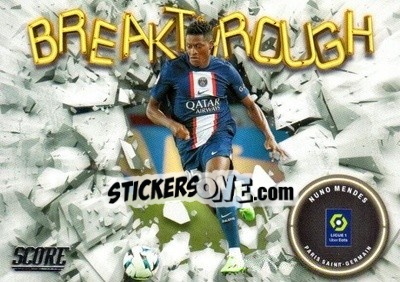 Sticker Nuno Mendes - Score Ligue 1 2022-2023 n. B22 - Panini