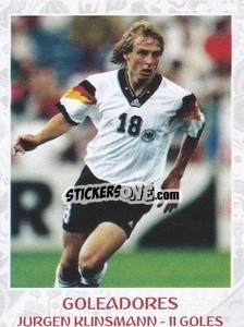 Sticker Jurgen Klinsmann - 11 Goles - Iconos World Cup Rusia 1930-2018 - NO EDITOR