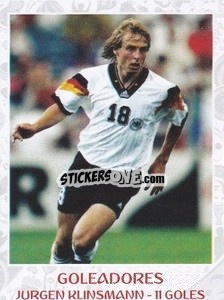 Sticker Jurgen Klinsmann - 11 Goles - Iconos World Cup Rusia 1930-2018 n. 133 - NO EDITOR