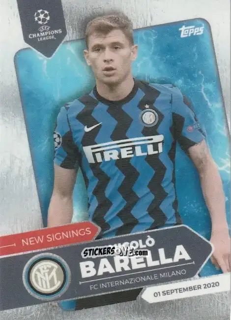 Cromo Nicolo Barella - On-Demand UEFA Champions League Summer Signings 2020-2021
 n. 6 - Topps