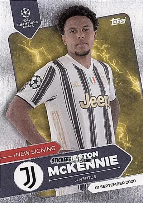 Cromo Weston McKennie - On-Demand UEFA Champions League Summer Signings 2020-2021
 n. 18 - Topps