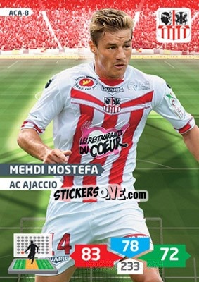 Sticker Mehdi Mostefa - FOOT 2013-2014. Adrenalyn XL n. ACA-8 - Panini