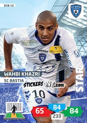 Sticker Wahbi Khazri - FOOT 2013-2014. Adrenalyn XL n. SCB-12 - Panini