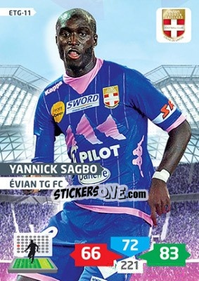 Sticker Yannick Sagbo - FOOT 2013-2014. Adrenalyn XL n. ETG-11 - Panini