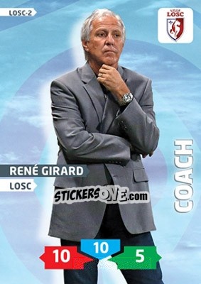 Sticker René Girard - FOOT 2013-2014. Adrenalyn XL n. LOSC-2 - Panini