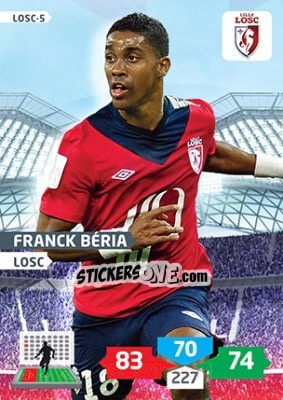Sticker Franck Béria - FOOT 2013-2014. Adrenalyn XL n. LOSC-5 - Panini