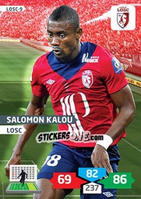 Sticker Salomon Kalou - FOOT 2013-2014. Adrenalyn XL n. LOSC-9 - Panini