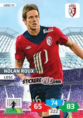 Sticker Nolan Roux - FOOT 2013-2014. Adrenalyn XL - Panini