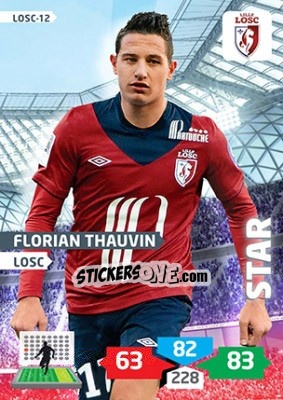 Sticker Florian Thauvin - FOOT 2013-2014. Adrenalyn XL n. LOSC-12 - Panini