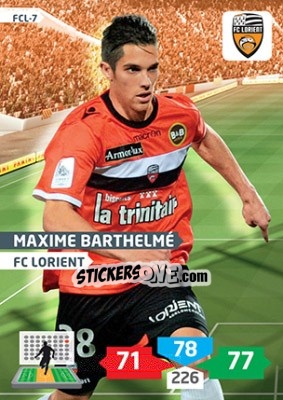 Sticker Maxime Barthelmé - FOOT 2013-2014. Adrenalyn XL - Panini