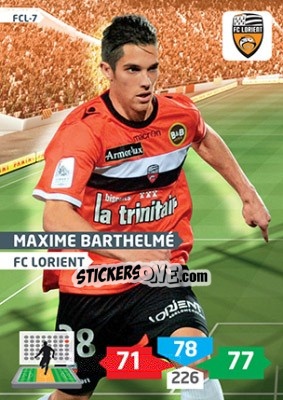 Cromo Maxime Barthelmé - FOOT 2013-2014. Adrenalyn XL n. FCL-7 - Panini