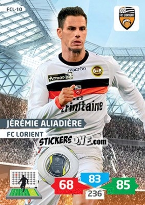 Sticker Jérémie Aliadière - FOOT 2013-2014. Adrenalyn XL n. FCL-10 - Panini