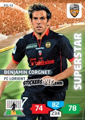 Sticker Benjamin Corgnet - FOOT 2013-2014. Adrenalyn XL n. FCL-13 - Panini