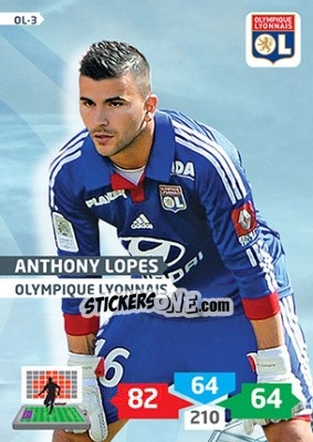 Sticker Anthony Lopes - FOOT 2013-2014. Adrenalyn XL n. OL-3 - Panini