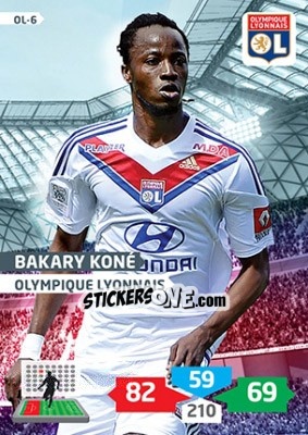 Sticker Bakary Koné - FOOT 2013-2014. Adrenalyn XL n. OL-6 - Panini