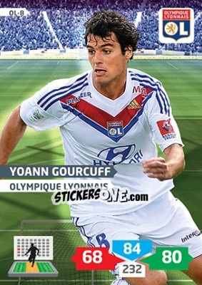 Sticker Yoann Gourcuff - FOOT 2013-2014. Adrenalyn XL n. OL-8 - Panini