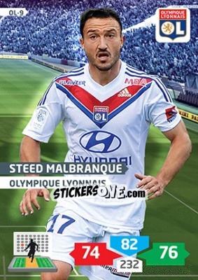 Sticker Steed Malbranque - FOOT 2013-2014. Adrenalyn XL n. OL-9 - Panini