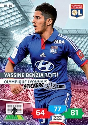 Sticker Yassine Benzia - FOOT 2013-2014. Adrenalyn XL n. OL-10 - Panini