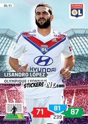 Sticker Lisandro López - FOOT 2013-2014. Adrenalyn XL n. OL-11 - Panini