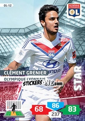 Sticker Clément Grenier - FOOT 2013-2014. Adrenalyn XL n. OL-12 - Panini