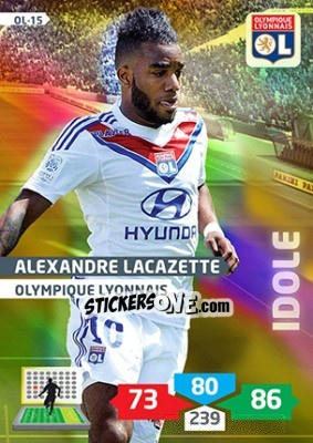 Sticker Alexandre Lacazette - FOOT 2013-2014. Adrenalyn XL n. OL-15 - Panini