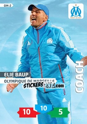 Sticker Elie Baup - FOOT 2013-2014. Adrenalyn XL n. OM-2 - Panini