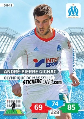 Sticker André-Pierre Gignac - FOOT 2013-2014. Adrenalyn XL n. OM-11 - Panini