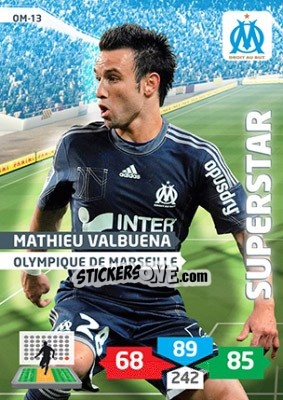 Sticker Mathieu Valbuena - FOOT 2013-2014. Adrenalyn XL n. OM-13 - Panini